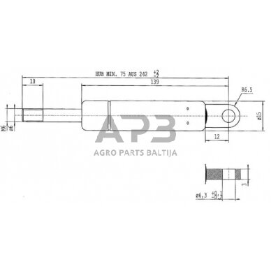 Dujinis amortizatorius L242mm 200N Stabilus CA049301 2