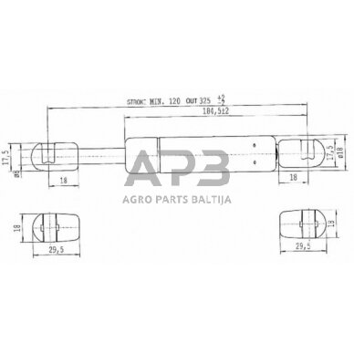 Dujinis amortizatorius L325mm 200N Stabilus CA844357 2