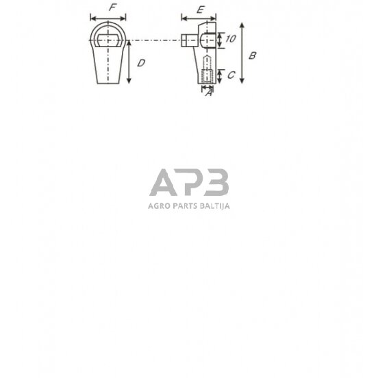 Dujinio amortizatoriaus antgalis Stabilus CA92720 2 Dujinio amortizatoriaus antgalis Stabilus CA92720 2