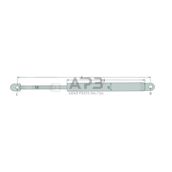 Dujinis amortizatorius 225mm 500N Stabilus 2288FY 1
