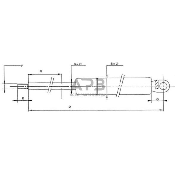 Dujinis amortizatorius L214mm 220N Stabilus CA377171 2