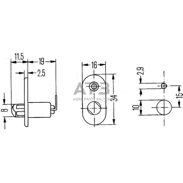 Durų jungiklis Hella 6ZF004365011 4 Durų jungiklis Hella 6ZF004365011 4