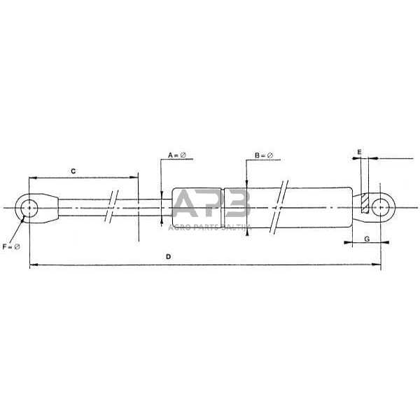 Dujinis amortizatorius L190mm 600N Stabilus CA5958YB 1
