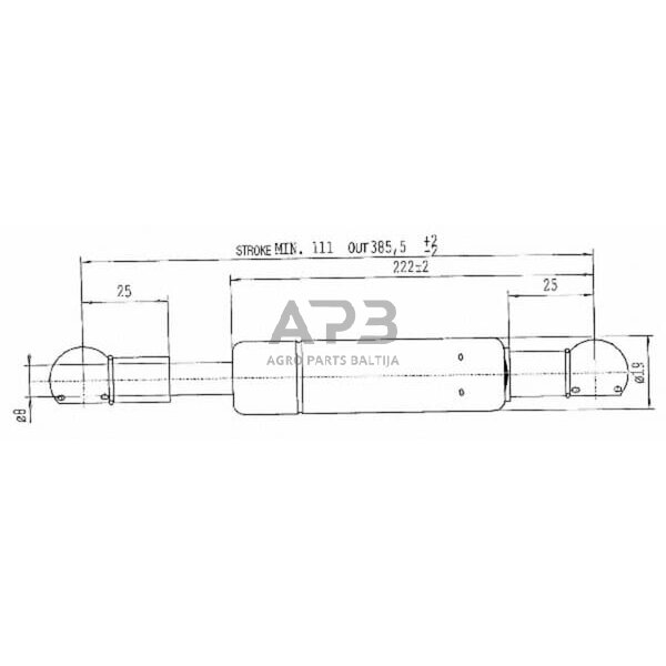 Dujinis amortizatorius L385.5mm 570N Stabilus CA709158 2