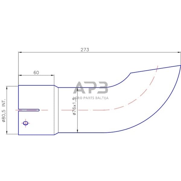 Duslintuvo išmetimo galas ø80mm EX901080 1