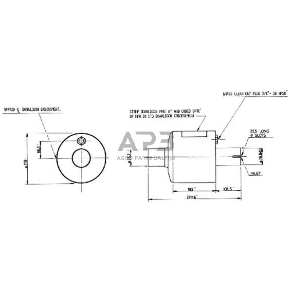 Duslintuvo kietųjų dalelių filtras 76mm Donaldson M070068 1 Duslintuvo kietųjų dalelių filtras 76mm Donaldson M070068 1
