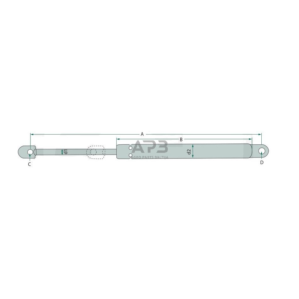 Dujinis amortizatorius 225mm 500N Stabilus 2288FY 1 Dujinis amortizatorius 225mm 500N Stabilus 2288FY 1