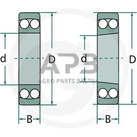 Dvieilis nusistatantis rutulinis guolis FAG 1208 1 Dvieilis nusistatantis rutulinis guolis FAG 1208 1