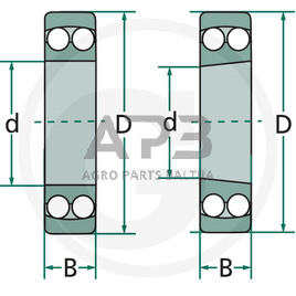 Dvieilis nusistatantis rutulinis guolis FAG 1308 K C3 1 Dvieilis nusistatantis rutulinis guolis FAG 1308 K C3 1