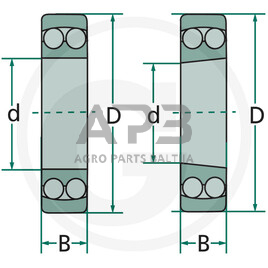 Dvieilis nusistatantis rutulinis guolis FAG 2202 2RS 1 Dvieilis nusistatantis rutulinis guolis FAG 2202 2RS 1