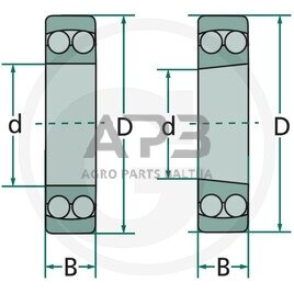 Dvieilis nusistatantis rutulinis guolis FAG 2211 K C3 1 Dvieilis nusistatantis rutulinis guolis FAG 2211 K C3 1