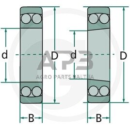 Dvieilis nusistatantis rutulinis guolis FAG 2304 1 Dvieilis nusistatantis rutulinis guolis FAG 2304 1