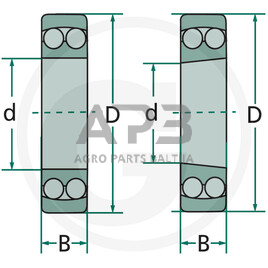 Dvieilis nusistatantis rutulinis guolis FAG 2307 2RS 1 Dvieilis nusistatantis rutulinis guolis FAG 2307 2RS 1