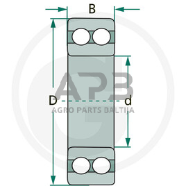 Dvieilis rutulinis guolis su giliais grioveliais FAG 4207 1 Dvieilis rutulinis guolis su giliais grioveliais FAG 4207 1