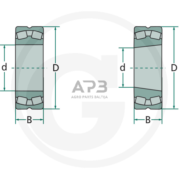 Dvieilis ritininis guolis FAG 22309 K 1 Dvieilis ritininis guolis FAG 22309 K 1