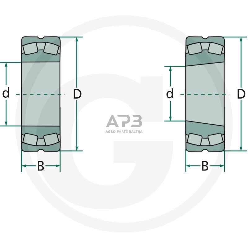 Dvieilis ritininis guolis FAG 22309 K 1 Dvieilis ritininis guolis FAG 22309 K 1