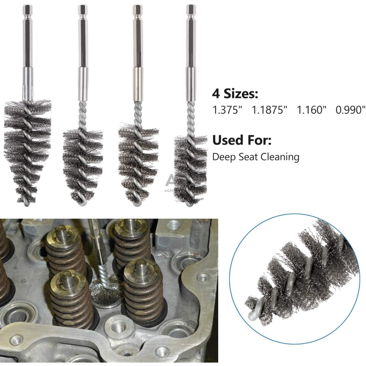 Dyzelinių purkštukų lizdų valymo rinkinys 17vnt. 4 Dyzelinių purkštukų lizdų valymo rinkinys 17vnt. 4