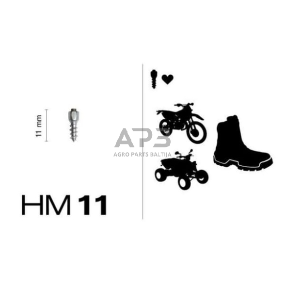 Dygliai padangoms MaxiGrip® 11 mm 100 vnt. 1268950012 2 Dygliai padangoms MaxiGrip® 11 mm 100 vnt. 1268950012 2