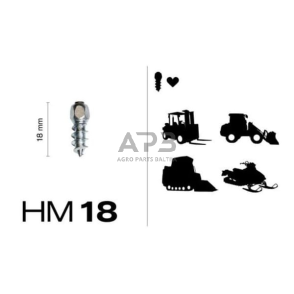 Dygliai padangoms MaxiGrip® 18 mm 200 vnt. 1268950020 2 Dygliai padangoms MaxiGrip® 18 mm 200 vnt. 1268950020 2