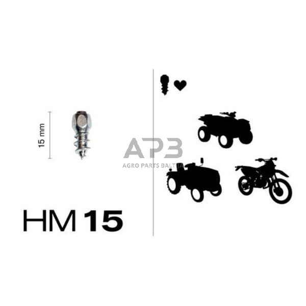 Dygliai padangoms MaxiGrip® 15 mm 100 vnt. 1268950015 1