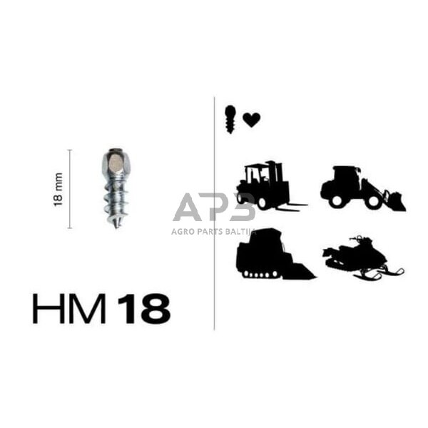 Dygliai padangoms MaxiGrip® 18 mm 200 vnt. 1268950020 2 Dygliai padangoms MaxiGrip® 18 mm 200 vnt. 1268950020 2