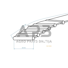 Eigos dantytas diržas Cooper TC 122, JP122 25x1800 mm