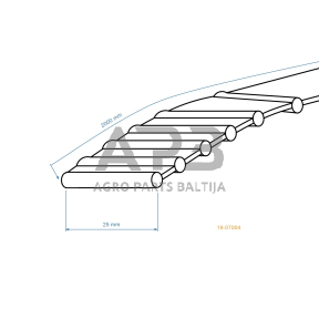 Eigos dantytas diržas AGS Starjet 200-122 H Pro, Plus 20-122 H Pro 25x2000 mm