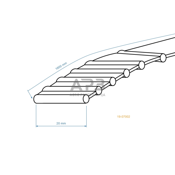 Eigos dantytas diržas Scag 102-13G, 102-15H 20x1600 mm 2