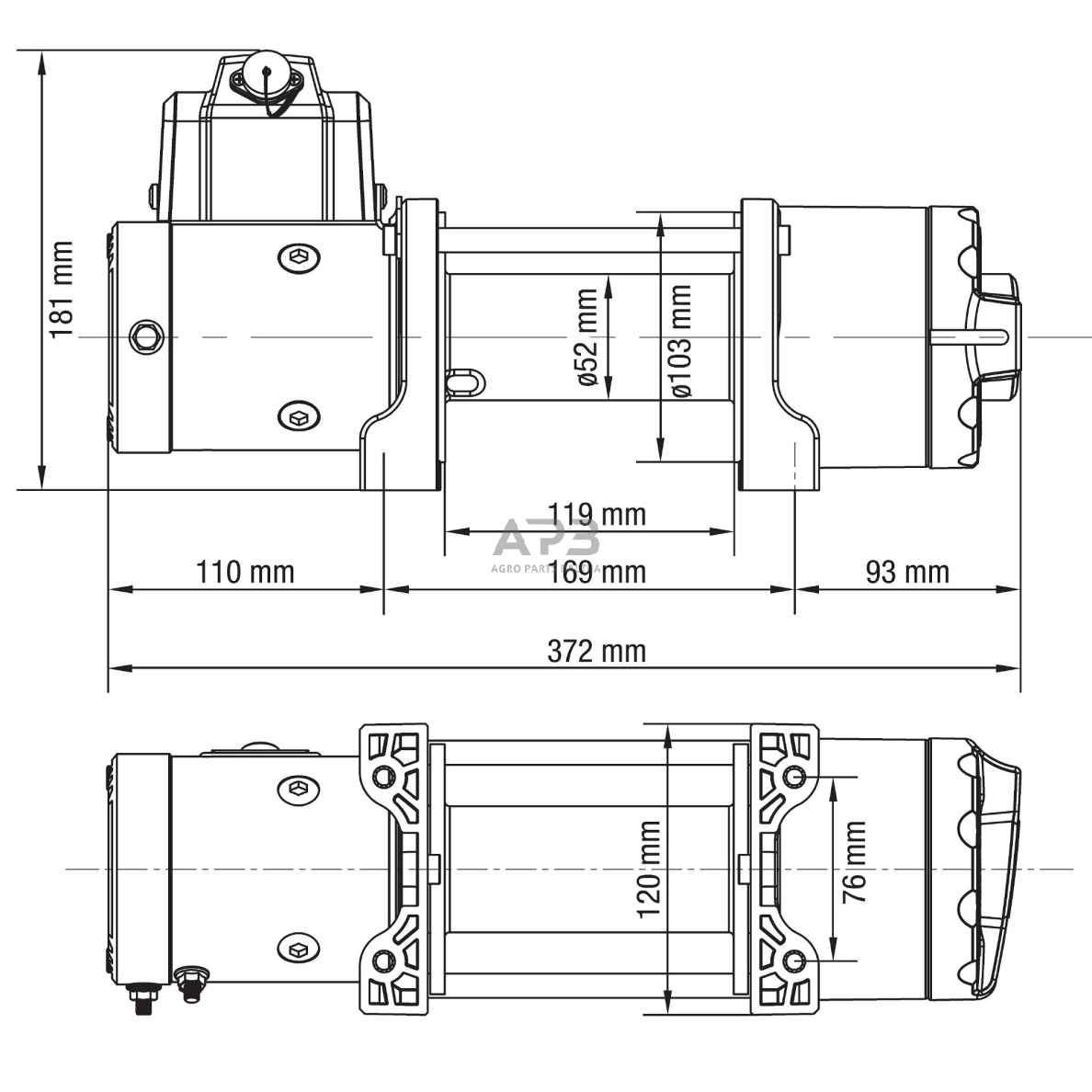 Elektrinė gervė 12V 4500LBS/2040KG (Sintetinis lynas) 1 Elektrinė gervė 12V 4500LBS/2040KG (Sintetinis lynas) 1