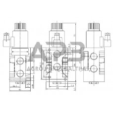 Elektrinis eigos vožtuvas 6/2, SHV62DC12B, C130SHV62DC12B