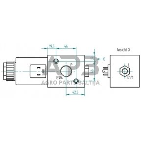 Elektrinis hidraulinis vožtuvas 3/2-3/4-12 VDC, 3212AK10143