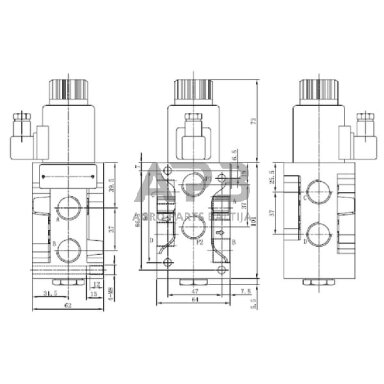 Elektrinis eigos vožtuvas 6/2, SHV62DC12B, C130SHV62DC12B