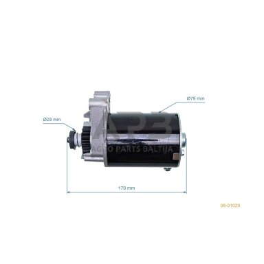 Elektrinis starteris Briggs & Stratton dviejų cilindrų varikliams, krumpliaratis su 16 dantų, nuo 14AG iki 18AG 394808, 497596, 5407H, 393017, 394674, LG497596, SA26497, AM38984, AM39287