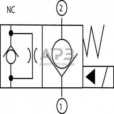 Elektrinis hidraulinis vožtuvas 2/2 SVP08NC 12VDC A06, SVP08NC001 1