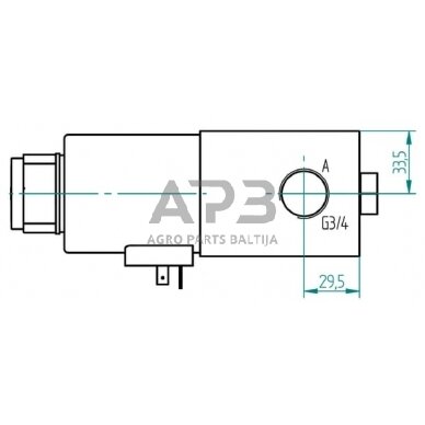 Elektrinis hidraulinis vožtuvas 3/2-3/4-24 VDC, 3224AK10063 3