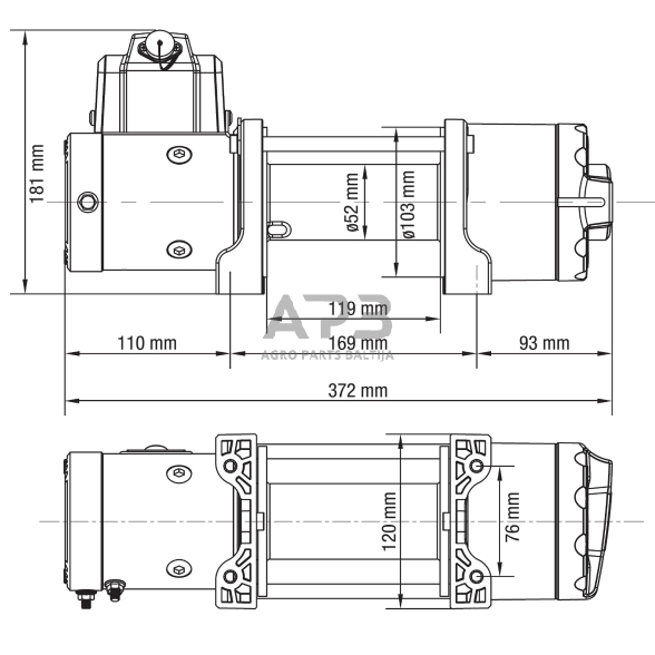 Elektrinė gervė 12V 4500LBS/2040KG (Sintetinis lynas) 1 Elektrinė gervė 12V 4500LBS/2040KG (Sintetinis lynas) 1