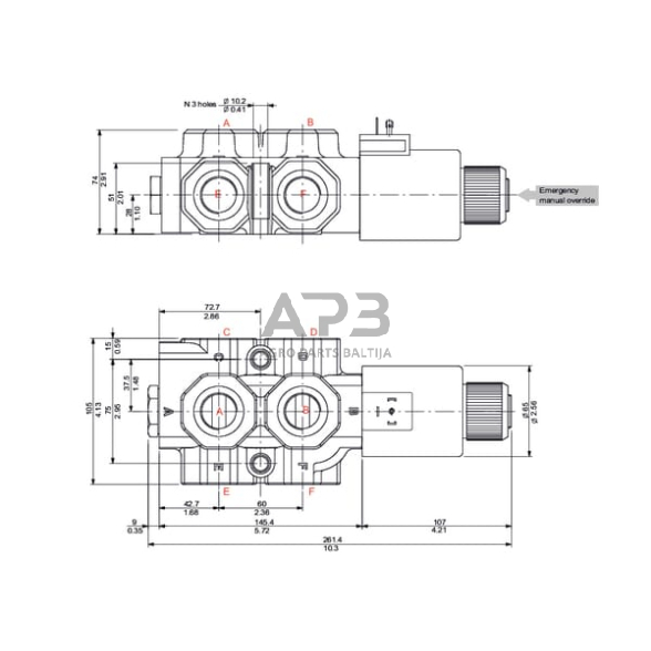 Elektrinis eigos vožtuvas 6/2 B-G-12-3/4, DFE206005 4 Elektrinis eigos vožtuvas 6/2 B-G-12-3/4, DFE206005 4