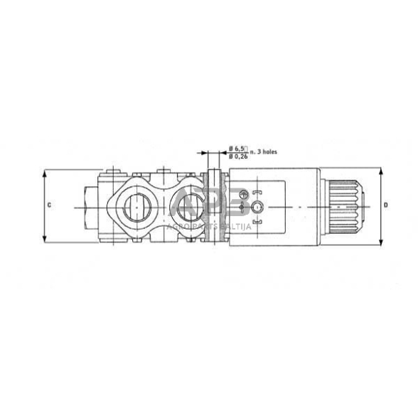 Elektrinis hidraulinis vožtuvas DFE10 3/2, 12 Vdc 1/2 , DFE103001L 3