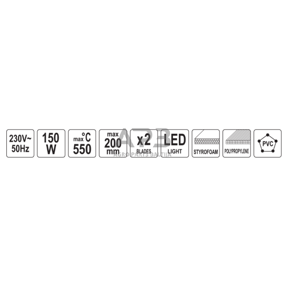 Elektrinis karštas peilis plastikui / putai / vaškui 220W 6