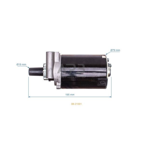 Elektrinis starteris Kohler, krumpliaratis su 13 dantų CH14, CV11, CV12.5, CV15, CV15S, CV16, CV16S, C460S, CV490S, 9AG ir 15AG varikliams 12 098 05, 1209805, 12 098 05-S, 1209805-S, 1209805S, 12 098 06-S, 1209806-S, 1209806S, 12 098 09 -S, 1209809-S 9