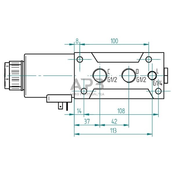 Elektrinis eigos vožtuvas 6/2-1/2 24 VDC, 6224AK10114 2 Elektrinis eigos vožtuvas 6/2-1/2 24 VDC, 6224AK10114 2