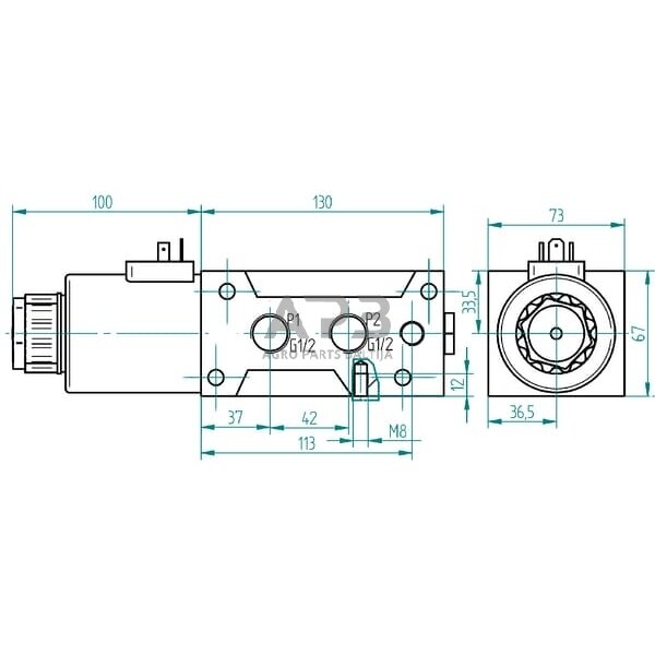 Elektrinis eigos vožtuvas 6/2-1/2 24 VDC, 6224AK10114 3