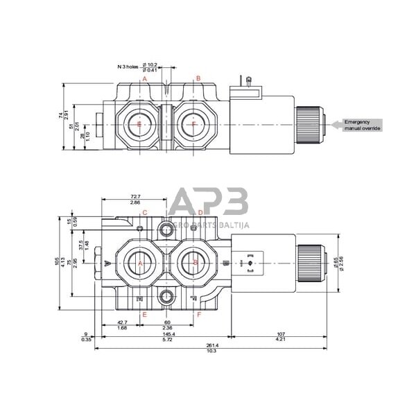 Elektrinis eigos vožtuvas 6/2 B-G-12-3/4, DFE206005 4 Elektrinis eigos vožtuvas 6/2 B-G-12-3/4, DFE206005 4