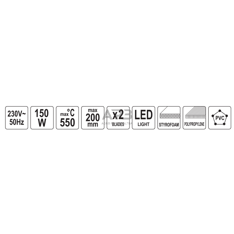 Elektrinis karštas peilis plastikui / putai / vaškui 220W 6