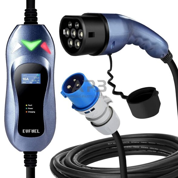 EV Įkroviklis nešiojamas 3.6kW 16A EVFUEL Type 2 EV Įkroviklis nešiojamas 3.6kW 16A EVFUEL Type 2