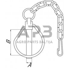 Fiksatorius žiedinis su grandinėle 12,00 mm x 45,00 mm Walterscheid 200322