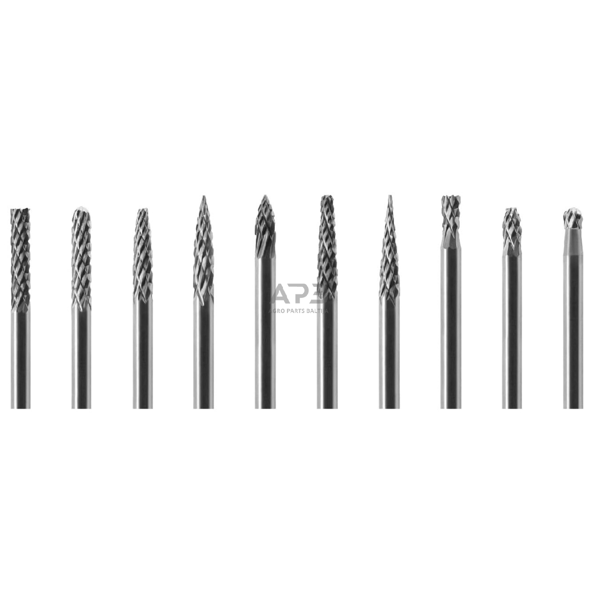 Frezų kietmetalio rinkinys Ø3x3mm 10vnt. Frezų kietmetalio rinkinys Ø3x3mm 10vnt.