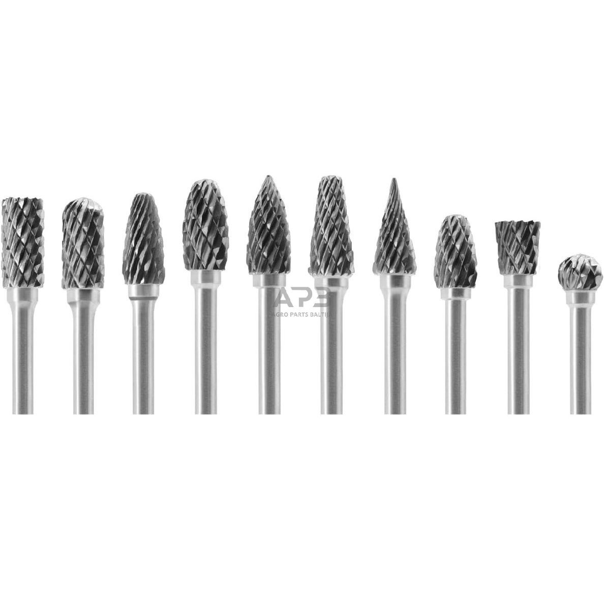 Frezų kietmetalio rinkinys Ø6x3mm 10vnt. Frezų kietmetalio rinkinys Ø6x3mm 10vnt.