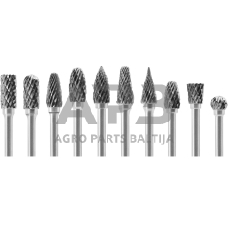 Frezų kietmetalio rinkinys Ø6x3mm 10vnt.