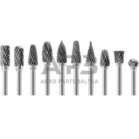 Frezų kietmetalio rinkinys Ø6x3mm 10vnt.